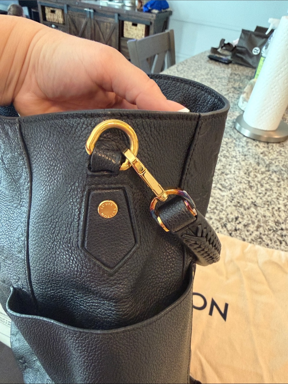 Louis Vuitton Black Monogram Empreinte Leather Bagatelle M Hobo Shoulder Bag - Picture 8 of 10